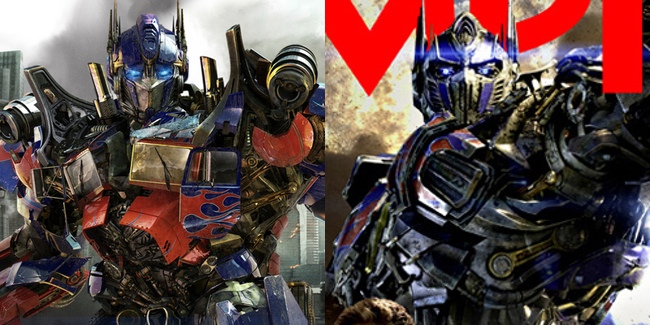 A la derecha podemos observar el nuevo diseño de Optimus Prime para la nueva trilogía